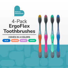 BioSwiss Toothbrush  ErgoFlex Pack of 4 Toothbrushes with Rubber Grips