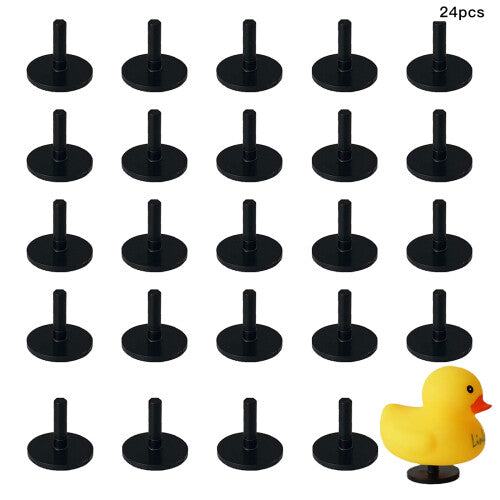 (Black, 24pcs) Plastic Duck Display Bracket Holder, Black, 10-Pack