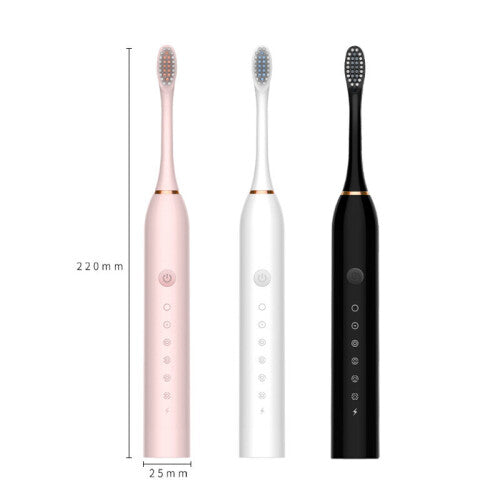 (Black - 4 brush heads) Sonic electric toothbrush adult soft bristles gift