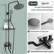 (black, A) Black Shower Set Home Bathroom Full Copper Bathroom Booster Shower Bathroom Bath Shower Set