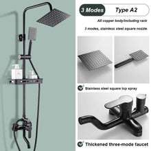 (black, A) Black Shower Set Home Bathroom Full Copper Bathroom Booster Shower Bathroom Bath Shower Set