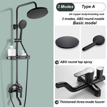 (black, A4) Black Shower Set Home Bathroom Full Copper Bathroom Booster Shower Bathroom Bath Shower Set