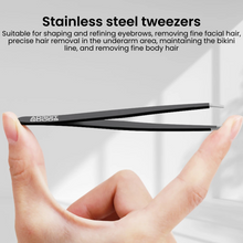 (Black) AdroitGoods Tweezers Epilate - Slanted - Stainless Steel