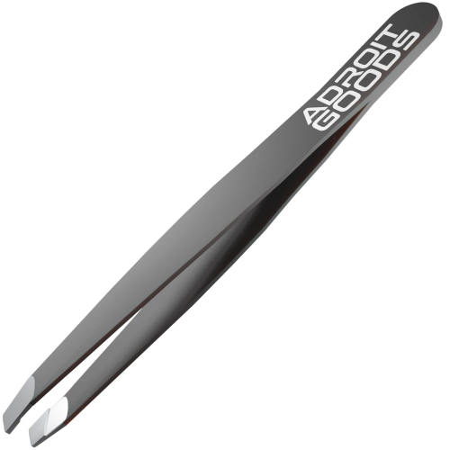 (Black) AdroitGoods Tweezers Epilate - Slanted - Stainless Steel