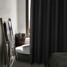 Black Bathroom Shower Curtains 72 inches Long Waffle Waterproof Fabric Farmhouse Modern Square Textured Shower Curtains with Hooks Bathroom72