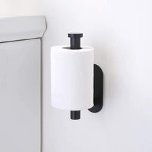 (Black) Chrome Wall Mounted Toilet Roll Holder Stainless Steel Paper Stand Stick on Wall