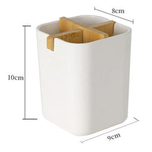 (black) Eco-friendly Bamboo Toothbrush Holder Caddy Pot