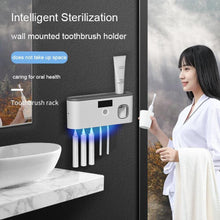 (black) Electric Toothbrush Uv Sterilization Drying Holder Wall Mounted Toothpaste Squeezer For Bathroom Organizer Accessories Set