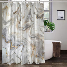 Black Gray Marble Abstract Shower Curtain 4 Pieces