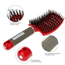 (black) Hair Brush Scalp Massage Comb Bristle Nylon Women Wet Curly Detangle Brush