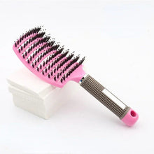 (black) Hair Brush Scalp Massage Comb Bristle Nylon Women Wet Curly Detangle Brush