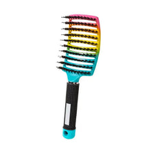 (black) Hair Brush Scalp Massage Comb Bristle Nylon Women Wet Curly Detangle Brush