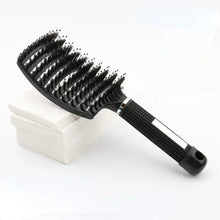 (black) Hair Brush Scalp Massage Comb Bristle Nylon Women Wet Curly Detangle Brush