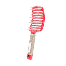 (black hairless) Hair Brush Scalp Massage Comb Bristle Nylon Women Wet Curly Detangle Brush