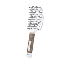 (black hairless) Hair Brush Scalp Massage Comb Bristle Nylon Women Wet Curly Detangle Brush