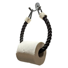 Black Jute Rope Toilet Paper Holder Bathroom Décor Knot Design white159 Knots