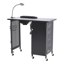 Black Manicure Nail Table Beauty Salon Desk on Wheels