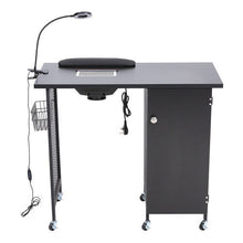 Black Manicure Nail Table Beauty Salon Desk on Wheels