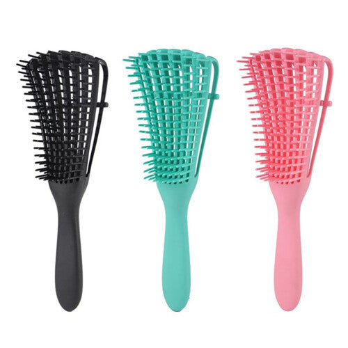 (Black) Massage Comb Scalp Massager Anti-tie Knot Detangle Hair Brush Hairdressing Tool