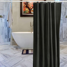 (Black) PEVA Shower Curtain With 12 Curtain Hook Mould & Mildew Water Resistant Washable Premium Liner Bathroom Curtain Long Shower Curtain, 180cm x 180cm