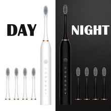 (Black) Rechargeable Sonic Vibration Electric Toothbrush