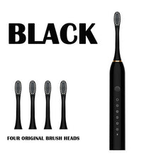 (Black) Rechargeable Sonic Vibration Electric Toothbrush