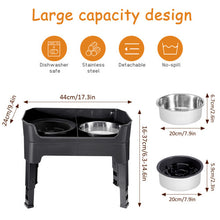 (black) Stainless Steel Dog Bowl Pet Feeding Adjustable