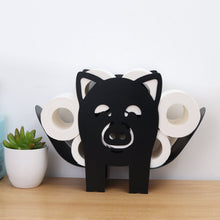 Black Toilet Paper Holder Metal Pig Shape Tissue Storage Rack