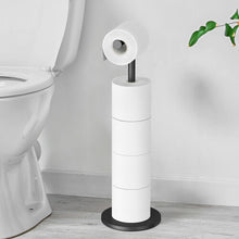 (Black) Vinsani Freestanding Toilet Roll Holder Stand