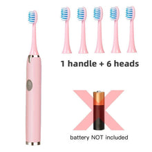 (Blue 3 Bruch head) Tongwode Sonic Electric Toothbrush With 6 Tooth Brush Heads