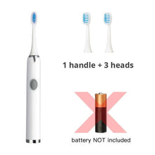 (Blue 3 Bruch head) Tongwode Sonic Electric Toothbrush With 6 Tooth Brush Heads