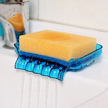 (Blue Gw-cq0624) Plastic Bathroom Kitchen Waterfall Drain Soap Dish Sponge Holder Suction Tool