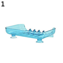 (Blue Gw-cq0624) Plastic Bathroom Kitchen Waterfall Drain Soap Dish Sponge Holder Suction Tool