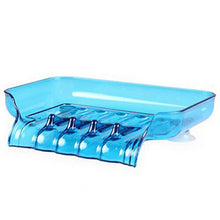 (Blue Gw-cq0624) Plastic Bathroom Kitchen Waterfall Drain Soap Dish Sponge Holder Suction Tool