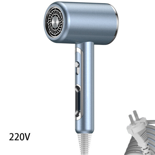 (Blue) Hair Dryer Three Color Handle Hollow Tshaped Highpower Household 1600w 220v