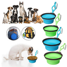 (Blue, M) Silicone Water Bowl for Pet Outdoor Pet Bowl