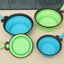 (Blue, M) Silicone Water Bowl for Pet Outdoor Pet Bowl