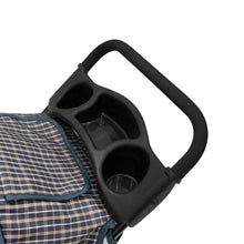 (Blue Tartan ) Pet Strollers with Rain Cover & Caddies