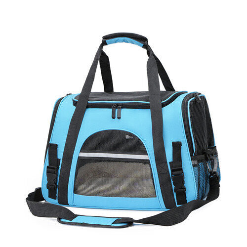 (Blue) Travel Pet Carrier Dog Cat 52x34x25