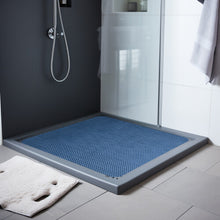 (Blue/Green, Square 60x60cm) Nicoman Reversible Anti Slip Dual-Colour Shower Mats