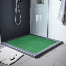 (Blue/Green, Square 60x60cm) Nicoman Reversible Anti Slip Dual-Colour Shower Mats