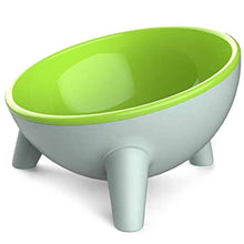 Bowls-Tilted Design Raised Food Bowls Best Feeding Posture, Protect Pets Spine, Anti Vomiting, (Green-gray)