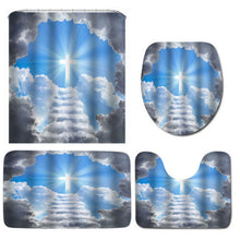 Break Through the Clouds Redemption Waterproof Bathroom Shower Curtain Toilet Cover Mat Non-Slip Floor Mat Rug Bathroom Set