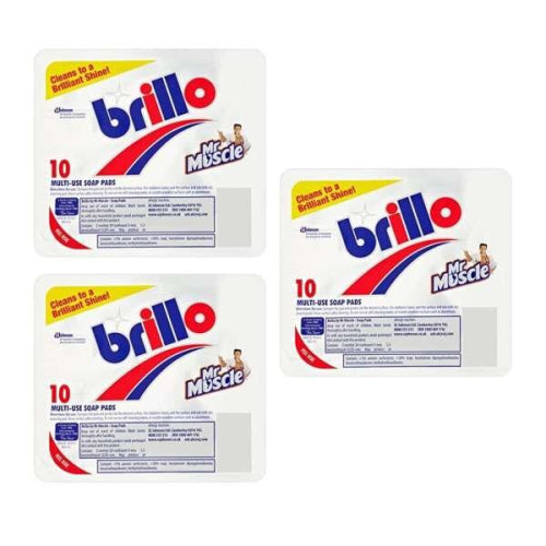 Brillo Soap Pads 10 per pack (Pack of 3)