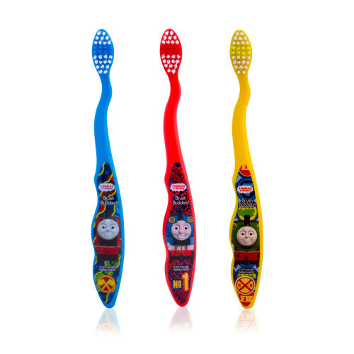 Brush Buddies Thomas & Friends Toothbrush for Kids, Toddler Toothbrushes, Children's Toothbrushes, Soft Bristle Toothbrushes for Kids, 3PK