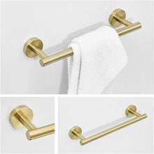 Brushed Bathroom Accessories, Gold Bathroom Hardware 3PCS include Towel Holder Toilet Roll Holder Coat Hook Wall Mounted SUS 304 Stainless Steel