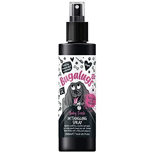 BUGALUGS Baby Fresh Dog Detangler Spray - Hair Conditioner for Dogs with baby powder dog perfume - Professional groom detangling spray- Pro dog