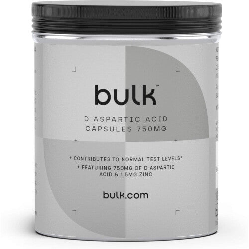 Bulk Pure D Aspartic Acid Capsules, 750 mg, Pack of 120, Packaging May Vary