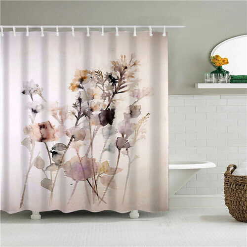 (C, 150*180cm/59*70.8in) 3D Modern Floral Shower Curtains