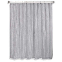 cackleberry Home Black and White Ticking Stripe Woven cotton Shower curtain 72 Inches W x 72 Inches L